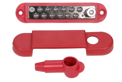 Terminal Block, 12 Wire, Boot / Cover, Red, Kit - QCP-57-8012