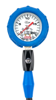 Tire Pressure Gauge, 0-20 psi, Analog, 2-1/2 in Diameter, Glow Face, 1/2 lb Increments, Each - QCP-56-022