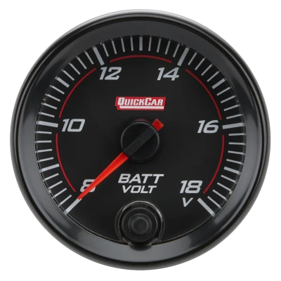 Voltmeter, Redline, 8-18V, Electric, Analog, Full Sweep, 2-5/8 in Diameter, Black Face, Each. - QCP-69-007