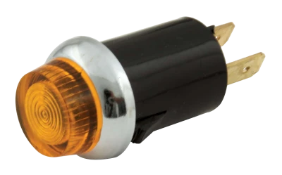 Warning Light, 12V, 3/4 in Diameter, Amber, Quickcar Gauges, Each - QCP-61-704