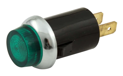 Warning Light, 12V, 3/4 in Diameter, Green, Quickcar Gauges, Each - QCP-61-709