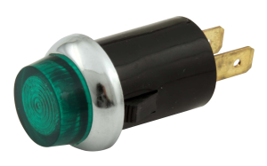 Warning Light, 12V, 3/4 in Diameter, Green, Quickcar Gauges, Each