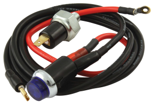 Warning Light, Water Pressure, 4 psi, 1/8 in NPT Male, Light / Sender / Wiring, Blue, Kit