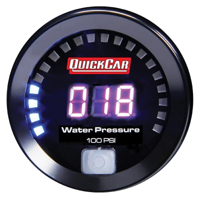 Water Pressure Gauge, 0-100 psi, Electric, Digital, 2-1/16 in Diameter, Black Face, Each. - QCP-67-008