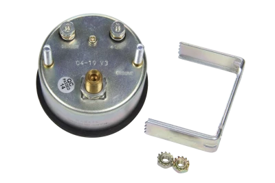 Water Pressure Gauge, 0-100 psi, Mechanical, Analog, Full Sweep, 2-5/8 in Diameter, White Face, Built-in Warning Light, Kit. - QCP-611-7008