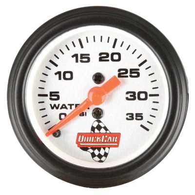 Water Pressure Gauge, 0-35 psi, Mechanical, Analog, Full Sweep, 2-1/16 in Diameter, Silver Face, Each. - QCP-611-6008