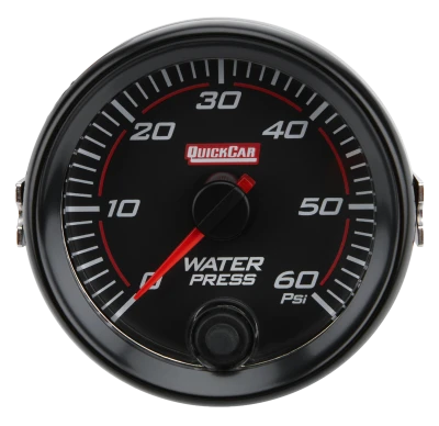 Water Pressure Gauge, Redline, 0-60 psi, Electric, Analog, Full Sweep, 2-5/8 in Diameter, Black Face, Kit. - QCP-69-008