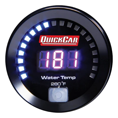 Water Temperature Gauge, 100-280 Degree F, Electric, Digital, 2-1/16 in Diameter, Black Face, Each. - QCP-67-006