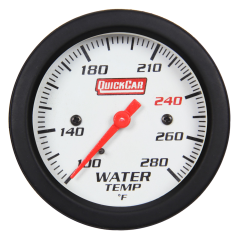 Water Temperature Gauge, Extreme, 100-280 Degree F, Mechanical, Analog, Full Sweep, 2-5/8 in Diameter, White Face, Built-in Warning Light, Each