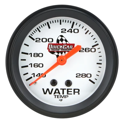 Water Temperature Gauge, Legend, 100-280 Degree F, Mechanical, Analog, Full Sweep, 2-5/8 in Diameter, Silver Face, Each - QCP-611-6006