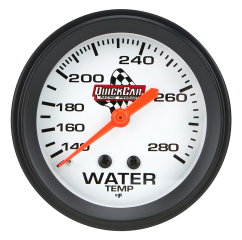 Water Temperature Gauge, Legend, 100-280 Degree F, Mechanical, Analog, Full Sweep, 2-5/8 in Diameter, Silver Face, Each