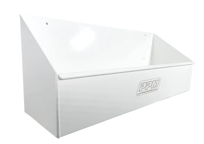 QC Gear Tote Holder, 21 in Long, 5-1/2 in Deep, 4 in Tall, 10 Tote Capacity, Aluminum, White Paint, Each - PPM122-69