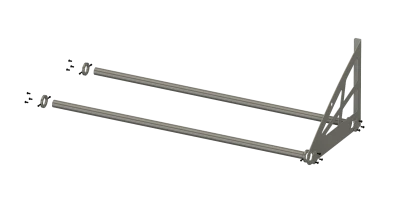 Tire Rack, Add On Section, Kit Includes the Following: Right Plate End- x1, Tubes(71-7/8" x 2" x 1/8")- x2, Tire Rack Flange- x4, Tire Rack End Covers- x2, 3/8-16 x 3/4 Button Head Bolt- x12,1/4-20 x 1 Socket Head Bolt- x8, 1/4-20 Lock Nut- x8. Also Includes Instruction Diagram. Rack will accept 4 late model tires, roughly 68 in of space. - TR2