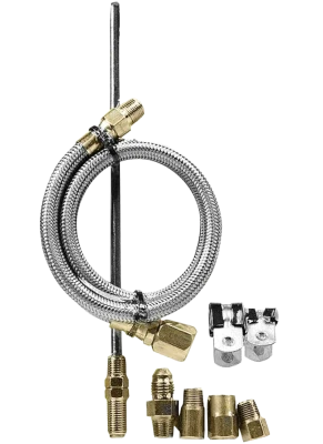 Clutch Line Kit, Braided Stainless / Steel, 4 AN, Assorted Fittings / Installation Hardware, Kit - LON52-28050