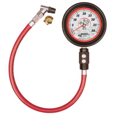 Tire Pressure Gauge, Magnum, Glow in the Dark, 0-40 psi, Analog, 3-1/2 in Diameter, White Face, 1/2 lb Increments, Silver Case, Each - LON52-52011