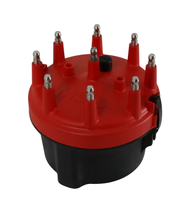 Cap and Rotor Kit, Cap-A-Dapts, HEI Style Terminal, Stainless Terminals, Clamp Down, Red, Vented, Fixed Rotor, MSD Distributors, V8, Kit - MSD8445