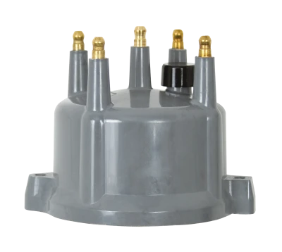 Distributor Cap, HEI Style Terminals, Brass Terminals, Screw Down, Gray, Vented, Volkswagen 4-Cylinder / MSD Pro Billet, Each - MSD8434
