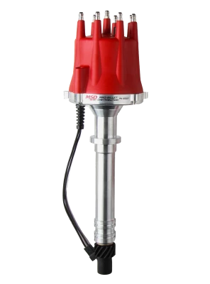 Distributor, Pro-Billet, Magnetic Pickup, Mechanical Advance, HEI Style Terminal, Red, Chevy V8, - MSD85551