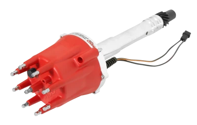 Distributor, Pro-Billet, Magnetic Pickup, Mechanical Advance, HEI Style Terminal, Slip Collar, Red, Chevy V8, Each - MSD85561