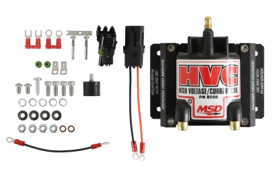 Ignition Coil, Blaster HVC, E-Core, 0.070 ohm, Male HEI, 34000V, Black, Each - MSD8250