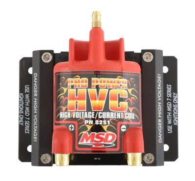 Ignition Coil, Blaster Pro Power HVC, E-Core, 0.040 ohm, Male HEI, 45000V, Red, Each 7/8/10 series - MSD8251