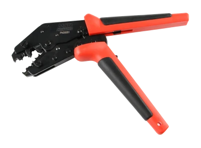 Wire Crimping Tool, Pro Crimp Tool, Insulated / Molded Handles, Ratcheting, Steel Frame, Each - MSD35051