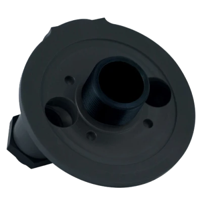 Oil Filter Mount, 12 AN Male Ports, 1-1/2-12 in Center Thread, Firewall Mount, Aluminum, Black Anodized, Universal, Each - PET09-1394