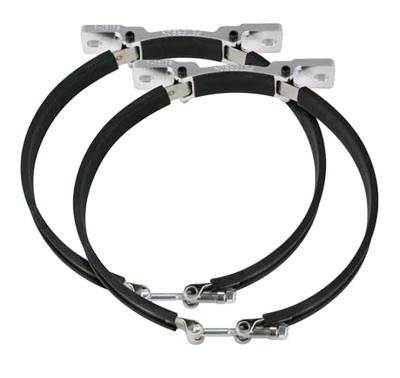 Oil Tank Bracket, Flat Mount, Aluminum / Stainless, Peterson 9 in OD Oil Tanks, Pair - PET08-0101