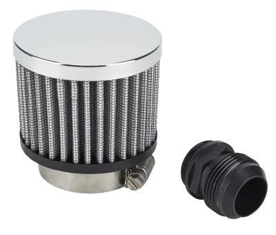 Oil Tank, Dry Sump, 16 qt, 19-7/8 in Tall, 9 in OD, 16 AN Male O-Ring Inlet, 16 AN Male O-Ring Outlet, Integral Breather, Filter, Aluminum, Natural, Each - PET08-9016