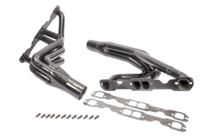 Full Length Headers, Dirt Late Model, 1.625 to 1.75in. Primary, 3in. Collector, Includes Gaskets and Hardware, Steel, Black Paint, For 604 Crate Motor, Fits Rocket (Not XR1), and Bernheisel, Pair. - SCH141-525LVCM-3