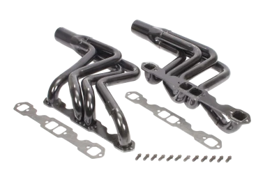 Full Length Headers, Street Stock, 1.625in. Primary, 3in. Collector, Includes Gaskets and Hardware Included, Steel, Black Paint, Small Block Chevy, Fits Camaro and Monte Carlo, Pair. - SCH165A