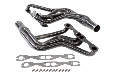Full Length Headers, Street Stock, 1.625in. Primary, 3in. Collector, Includes Gaskets and Hardware, Steel, Black Paint, 602 Crate, Small Block Chevy, Fits Malibu, Monte Carlo, Grand Prix, Regal, Cutlass, and 1970-1981 Camaro/ Firebird, Pair. - SCH185MCM2