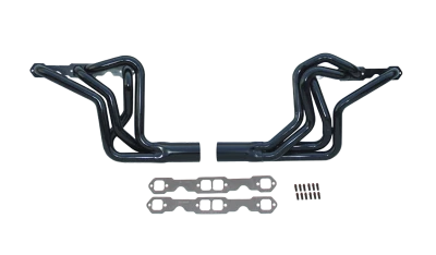 Full Length Headers, Street Stock, 1.75in. Primary, 3.5in. Collector, Includes Gaskets and Hardware, Steel, Black Paint, GM 604 Crate, Fits Malibu, Monte Carlo, Grand Prix, Regal, Cutlass, and 1970-1981 Camaro/ Firebird, Pair. - SCH186CM