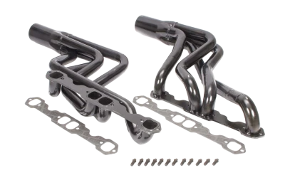 Full Length Headers, Street Stock, 1.75in. Primary, 3.5in. Collector, Includes Gaskets and Hardware, Steel, Black Paint, Small Block Chevy, Fits Camaro, Monte Carlo and 1964-1977 Chevelle, Pair. - SCH166