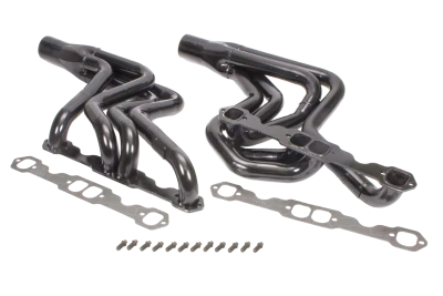 Full Length Headers, Street Stock, 1.75in. Primary, 3in. Collector, Includes Gaskets and Hardware, Steel, Black Paint, Small Block Chevy, Fits Malibu, Monte Carlo, Grand Prix, Regal, Cutlass, and 1970-1981 Camaro/ Firebird,Pair. - SCH186M-3