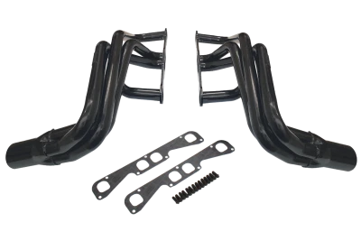 Full Length Headers, Street Stock, 1.875in. Primary, 3.5in. Collector, Spread Port, Includes Gaskets and Hardware, Steel, Black Paint, Small Block Chevy, Fits Malibu, Monte Carlo, Grand Prix, Regal, Cutlass, and 1970-1981 Camaro/ Firebird, Pair. - SCH187SP