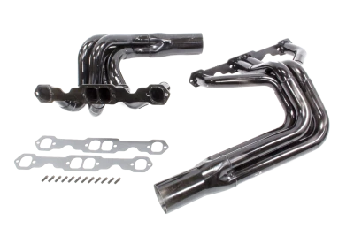 Mid Length Headers, IMCA Modified, 1.75 to 1.875in. Primary, 3.5in. Collector, Includes Gaskets and Hardware, Steel, Black Paint, Small Block Chevy, Fits Ellis Chassis, Pair. - SCH1152V