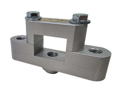 Panhard Bar Bracket, Frame Mount, Clamp-On, Straight, Aluminum, Clear Anodized, 2 in Square Tubing, 3 Hole Mount, Each - PPM0510-A