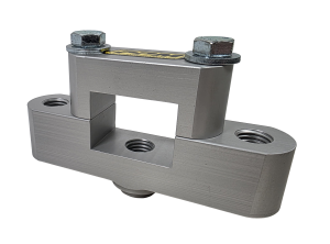 Panhard Bar Bracket, Frame Mount, Clamp-On, Straight, Aluminum, Clear Anodized, 2 in Square Tubing, 3 Hole Mount, Each