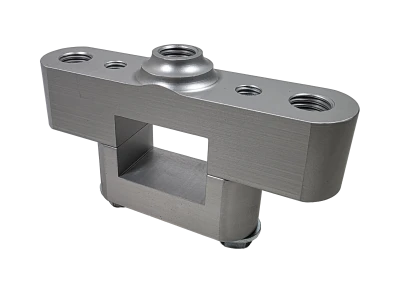 Panhard Bar Bracket, Frame Mount, Clamp-On, Straight, Aluminum, Clear Anodized, 2 in Square Tubing, 3 Hole Mount, Each - PPM0510-A