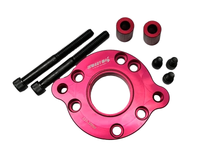Power Steering Pump Adapter, Oil Pump to Sweet Aluminum Hex Drive, Red Anodized, Sweet PTO Pump, Kit,  (SCR, Barnes, old Peterson) - SWE325-30040