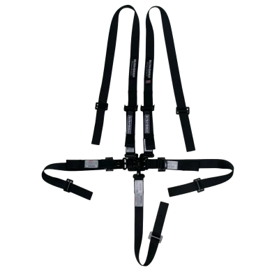 Harness, Sprint Car, 5 Point, 2 in Latch and Link, SFI 16.1, 2 in Pull Down Adjust, Wrap Around, Individual Harness, Black, Kit - USD-HB23031