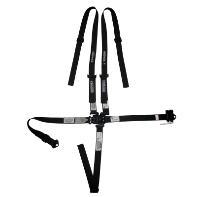 Harness, Sprint Car, 5 Point, 2 in Latch, Racheting, SFI 16.1, 2 in Pull Down Adjust, Wrap Around, Individual Harness, Black, Kit - USD-HB23051