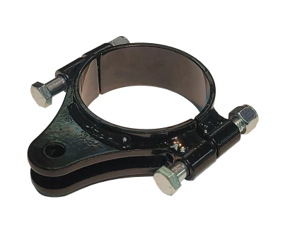Clamp, Axle Mount, 3 in ID, 1.25 in wide, 2 pc, 3/16 in double shear mount,  3/8 in OD hole, steel, black powder coated. - PPM4018
