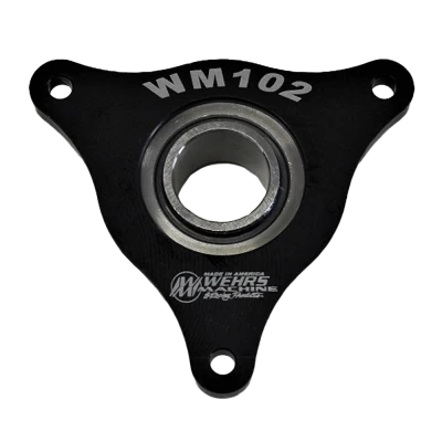 Flange Bearing, Steering Shaft, Floor / Firewall Mount, 3/4 in Spherical Bearing, Aluminum, Black Anodized, Each - WM102