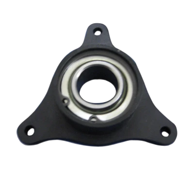 Flange Bearing, Steering Shaft, Floor / Firewall Mount, 3/4 in Spherical Bearing, Aluminum, Black Anodized, Each - WM102