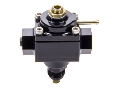 Willy's Alcohol Fuel Pressure Regulator, 3 to 10 psi, In-Line, 8 AN Female O-Ring Inlet, 8 AN Female O-Ring Outlet, Aluminum, Black Anodized,  Each. - WLY691