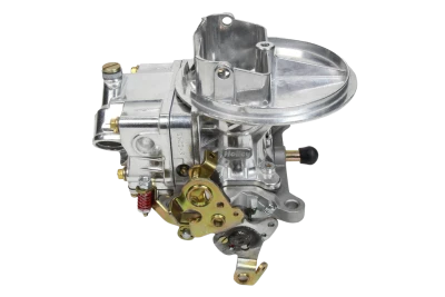 Willy's Carburetor, Circle Track, 2-Barrel, 500 CFM, Holley Flange, No Choke, Single Inlet, Aluminum, Tumble Polished, Each. - WLY44120A