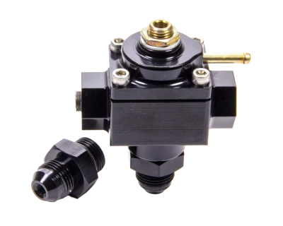 Willy's Fuel Pressure Regulator, 3 to 10 psi, In-Line, 8 AN Female O-Ring Inlet, 8 AN Female O-Ring Outlet, Aluminum, Black Anodized, Alcohol, Each. - WLY791
