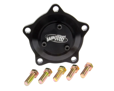 2-7/8in. Wide 5 Drive Flange Assembly, Inverted, 5-Bolt, 24 Spline, Bolt-On Cap, O-Ring, Aluminum, Black Anodized, Each. - WIN3698